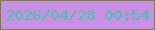 文字の大きさ：2、枠の色：798136、背景の色：c98fe5、文字の色：47c8a4 無料ブログパーツのブログ時計