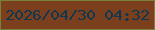 文字の大きさ：1、枠の色：798138、背景の色：7c3f1e、文字の色：10374e 無料ブログパーツのブログ時計