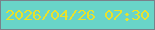 文字の大きさ：5、枠の色：79818a、背景の色：69d5c8、文字の色：e8e22b 無料ブログパーツのブログ時計