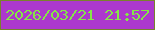 文字の大きさ：1、枠の色：79822c、背景の色：ac38cd、文字の色：85e647 無料ブログパーツのブログ時計