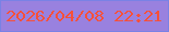 文字の大きさ：5、枠の色：7982e5、背景の色：9981df、文字の色：f75039 無料ブログパーツのブログ時計