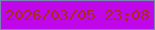文字の大きさ：5、枠の色：7984b4、背景の色：c007ea、文字の色：a32f13 無料ブログパーツのブログ時計