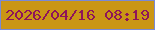 文字の大きさ：2、枠の色：7989d6、背景の色：ca9615、文字の色：8e145a 無料ブログパーツのブログ時計