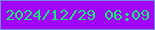 文字の大きさ：3、枠の色：7989da、背景の色：a005f6、文字の色：1bea75 無料ブログパーツのブログ時計