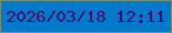 文字の大きさ：2、枠の色：798e6b、背景の色：0279ca、文字の色：430c6d 無料ブログパーツのブログ時計