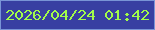 文字の大きさ：3、枠の色：7994d6、背景の色：383fa2、文字の色：a1fb4a 無料ブログパーツのブログ時計