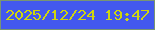 文字の大きさ：2、枠の色：799573、背景の色：4358ef、文字の色：cfd50e 無料ブログパーツのブログ時計