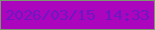文字の大きさ：4、枠の色：79996c、背景の色：ab06be、文字の色：6c17c0 無料ブログパーツのブログ時計