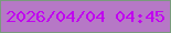 文字の大きさ：1、枠の色：799a7d、背景の色：b678c6、文字の色：c004ef 無料ブログパーツのブログ時計