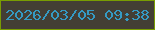 文字の大きさ：4、枠の色：799c02、背景の色：433e34、文字の色：359ac3 無料ブログパーツのブログ時計