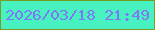文字の大きさ：3、枠の色：799c21、背景の色：47f2c0、文字の色：7f78f6 無料ブログパーツのブログ時計