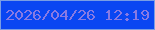 文字の大きさ：5、枠の色：799ee4、背景の色：0a46f2、文字の色：887ae3 無料ブログパーツのブログ時計