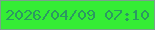 文字の大きさ：4、枠の色：79a28b、背景の色：35ed35、文字の色：2b9962 無料ブログパーツのブログ時計