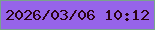 文字の大きさ：4、枠の色：79a48c、背景の色：9664e9、文字の色：2d0214 無料ブログパーツのブログ時計
