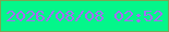 文字の大きさ：1、枠の色：79a654、背景の色：04f68a、文字の色：a66bf4 無料ブログパーツのブログ時計