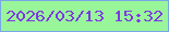 文字の大きさ：5、枠の色：79a7e8、背景の色：99f59a、文字の色：7c3ae2 無料ブログパーツのブログ時計