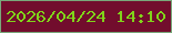 文字の大きさ：4、枠の色：79a87a、背景の色：720d2d、文字の色：80d41a 無料ブログパーツのブログ時計