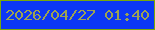 文字の大きさ：3、枠の色：79a908、背景の色：0c37f5、文字の色：9ca351 無料ブログパーツのブログ時計