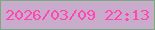 文字の大きさ：3、枠の色：79a981、背景の色：c9abcb、文字の色：ff47b1 無料ブログパーツのブログ時計