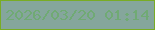 文字の大きさ：2、枠の色：79ac25、背景の色：85a69c、文字の色：70aa74 無料ブログパーツのブログ時計