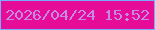 文字の大きさ：4、枠の色：79adfb、背景の色：e60c98、文字の色：c38be7 無料ブログパーツのブログ時計