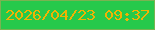文字の大きさ：5、枠の色：79b351、背景の色：26c94b、文字の色：f1b303 無料ブログパーツのブログ時計