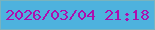 文字の大きさ：4、枠の色：79b3be、背景の色：4eb2de、文字の色：ad0eae 無料ブログパーツのブログ時計
