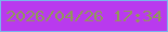 文字の大きさ：4、枠の色：79b5ec、背景の色：b93aee、文字の色：92975b 無料ブログパーツのブログ時計