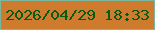 文字の大きさ：5、枠の色：79b79f、背景の色：cf7b2d、文字の色：045b14 無料ブログパーツのブログ時計