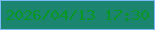 文字の大きさ：2、枠の色：79b8f9、背景の色：1c8570、文字の色：089725 無料ブログパーツのブログ時計
