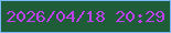 文字の大きさ：1、枠の色：79b8fa、背景の色：1e5d38、文字の色：bd41ec 無料ブログパーツのブログ時計