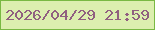 文字の大きさ：2、枠の色：79b943、背景の色：dcefaf、文字の色：905f80 無料ブログパーツのブログ時計