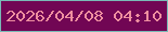 文字の大きさ：5、枠の色：79bab7、背景の色：710654、文字の色：ee8f9f 無料ブログパーツのブログ時計