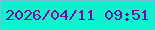 文字の大きさ：3、枠の色：79bfd9、背景の色：0ff0cf、文字の色：691797 無料ブログパーツのブログ時計