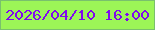 文字の大きさ：2、枠の色：79c06d、背景の色：9cf557、文字の色：8009ee 無料ブログパーツのブログ時計