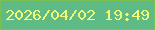 文字の大きさ：5、枠の色：79c151、背景の色：5fbb85、文字の色：f0fb76 無料ブログパーツのブログ時計