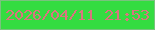 文字の大きさ：1、枠の色：79c27e、背景の色：34dc41、文字の色：da747f 無料ブログパーツのブログ時計