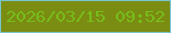 文字の大きさ：2、枠の色：79c4ce、背景の色：7b8c12、文字の色：77bd1b 無料ブログパーツのブログ時計
