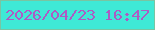 文字の大きさ：3、枠の色：79c5a2、背景の色：3fe9d6、文字の色：ad5bc4 無料ブログパーツのブログ時計