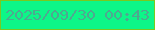 文字の大きさ：5、枠の色：79c91f、背景の色：0df688、文字の色：4ea990 無料ブログパーツのブログ時計