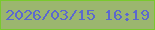 文字の大きさ：3、枠の色：79c92e、背景の色：9bb66f、文字の色：5b68cf 無料ブログパーツのブログ時計