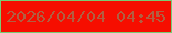 文字の大きさ：5、枠の色：79cb74、背景の色：f60e00、文字の色：b25e41 無料ブログパーツのブログ時計