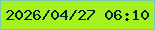 文字の大きさ：2、枠の色：79cbb3、背景の色：a6f21f、文字の色：00252a 無料ブログパーツのブログ時計