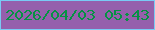 文字の大きさ：5、枠の色：79cbf4、背景の色：9560ac、文字の色：059243 無料ブログパーツのブログ時計