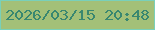 文字の大きさ：4、枠の色：79d0ba、背景の色：a3c078、文字の色：398770 無料ブログパーツのブログ時計