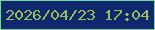 文字の大きさ：3、枠の色：79d2a2、背景の色：0f276d、文字の色：98bf52 無料ブログパーツのブログ時計