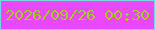 文字の大きさ：4、枠の色：79d3e8、背景の色：eb48fa、文字の色：aac62e 無料ブログパーツのブログ時計