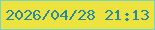 文字の大きさ：2、枠の色：79d4c5、背景の色：ece33e、文字の色：2889a4 無料ブログパーツのブログ時計