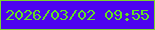 文字の大きさ：4、枠の色：79d52d、背景の色：4e03f0、文字の色：61e021 無料ブログパーツのブログ時計