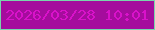 文字の大きさ：4、枠の色：79d5ac、背景の色：a50c9d、文字の色：d912ca 無料ブログパーツのブログ時計